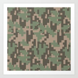 Army Camouflage Digital Pattern Art Print