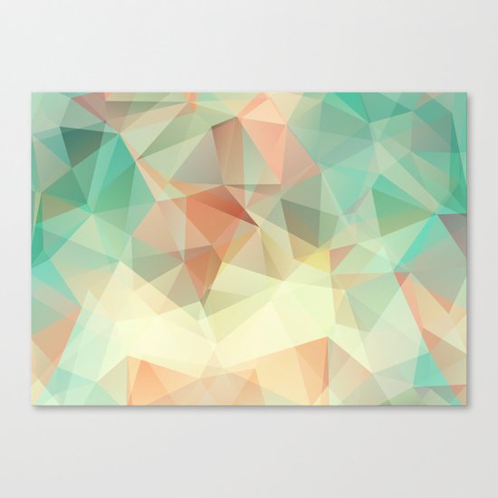 Polygon picture. Oasis in the desert. Canvas Print