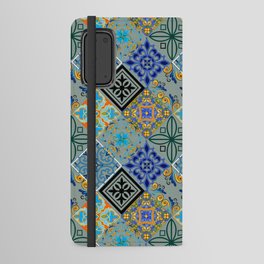 Patchwork,mosaic,flowers,azulejo,quilt,tiles,Portuguese style art Android Wallet Case
