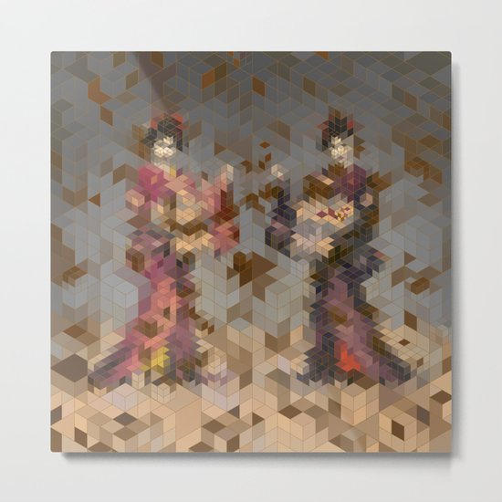 Two Geishas (amongst falling leaves) Metal Print