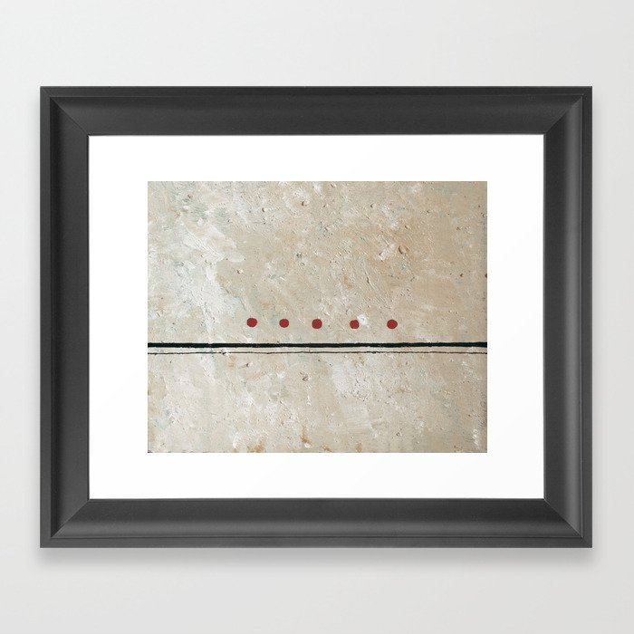 Sequence - Abstract painting with lines and dots Framed Art Print