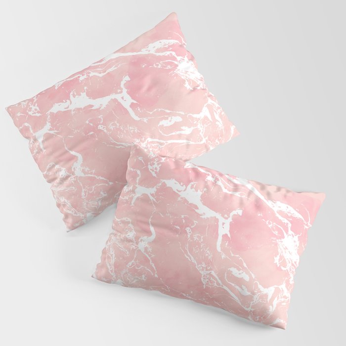 Modern pastel blush pink watercolor marble pattern Pillow Sham