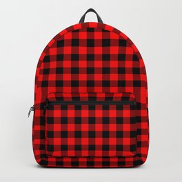 Valentine Red Heart Rich Red and Black Buffalo Check Plaid Backpack | Heart, Valentine, Valentineredheart, Digital, Buffalocheck, Redcolor, Red, Buffalo, Redheart, Pattern 