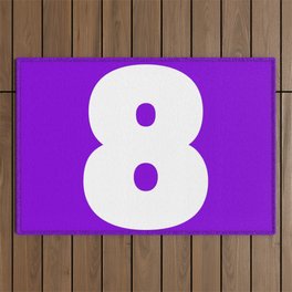 8 (White & Violet Number) Outdoor Rug