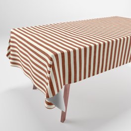 Pinstripe in Rust Tablecloth | Modern, Nautical, Simple, Ruststripe, Lines, Traditional, Pattern, Thinstripe, Verticalstripe, Minimal 