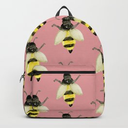 Honeybees on Millennial Pink Backpack | Watercolor, Millennialpink, Beesknees, Bees, Pop Art, Instagrampink, Beelover, Painting, Honeybee, Apiary 
