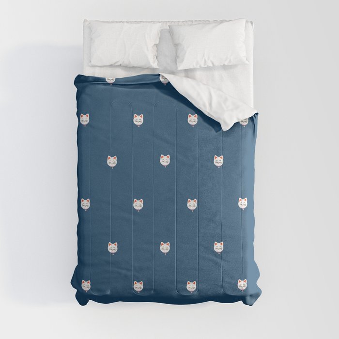 Here Kitty Kitty {blue} Comforter