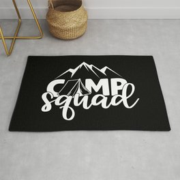 Camp Squad Cool Adventure Quote Campers Area & Throw Rug