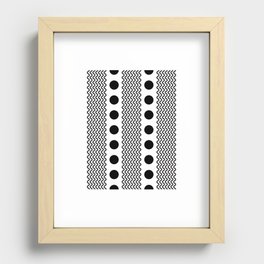Squiggles and Dots - Abstract Black & White Pattern Recessed Framed Print