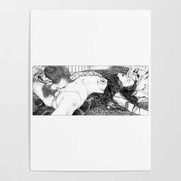 asc 788 - Le sang d'encre (Octopus blood) Poster | Digital, Ink Pen, Drawing, Blackandwhite 