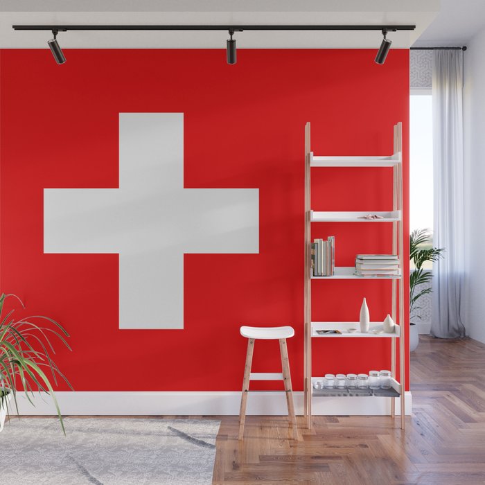 Swiss Flag of Switzerland Wall Mural