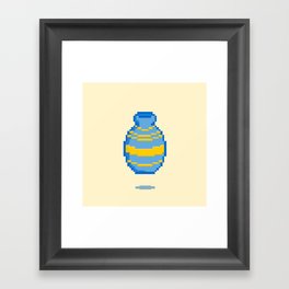 Blue and Yellow Ceramic Vase Framed Art Print