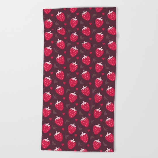 STRAWBERRIES AND CHOCOLATE Beach Towel