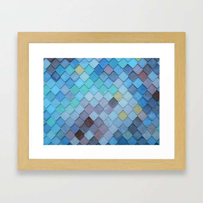 Blue Tiles (Color) Framed Art Print