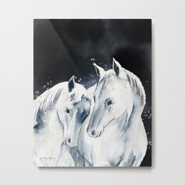 Forever Friend 3  Metal Print | Equine, Minimalist, Art, Animal, Wild, Horses, Western, Dream, Dude Ranch Decor, Watercolor 