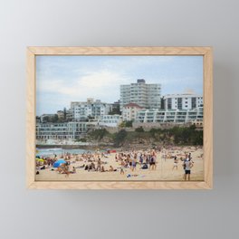 Busy Beach Day at Bondi Framed Mini Art Print