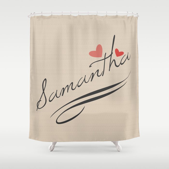 Custom Name Typography Print Shower Curtain Custom Name Typography Print Shower Curtain