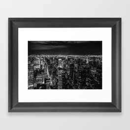 Manhattan. Black and white Framed Art Print
