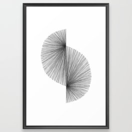Mid Century Modern Geometric Abstract S Shape Line Drawing Pattern Framed Art Print