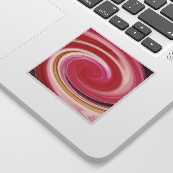 Pink, Red, White Abstract Hurricane Shape Design Sticker