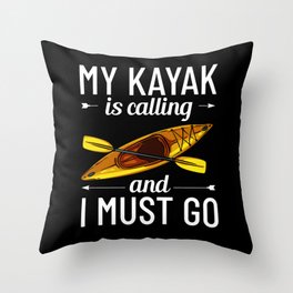 Kayak Canoe Boat Paddle Kayaking Canoeing Throw Pillow
