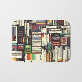 Cassettes, VHS & Games Badematte | Vhs, Curated, 80S, Popart, Ink, Geek, Pen, Pattern, Rad, 90S 