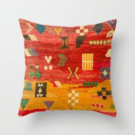 Oriental Orange Moroccan Berber rug Throw Pillow
