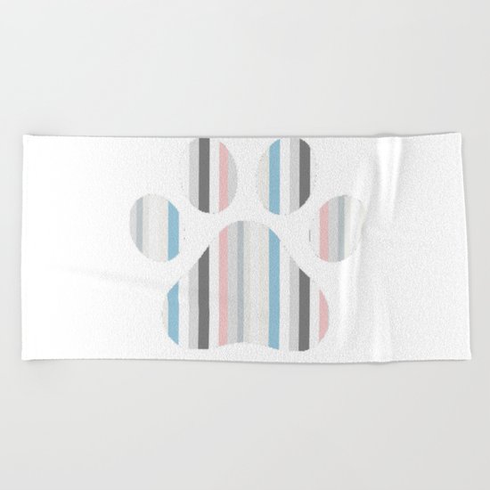Decorative Paw Print Beach Towel