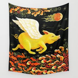 Flying Pig Wall Tapestry