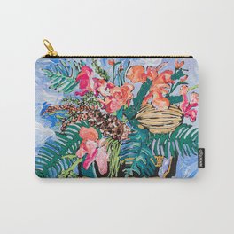 Tropical Banksia Bouquet after Matisse in Greek Boar Urn on Pale Painterly Blue Carry-All Pouch