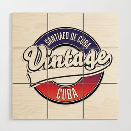 Santiago de Cuba cuba vintage logo. Wood Wall Art