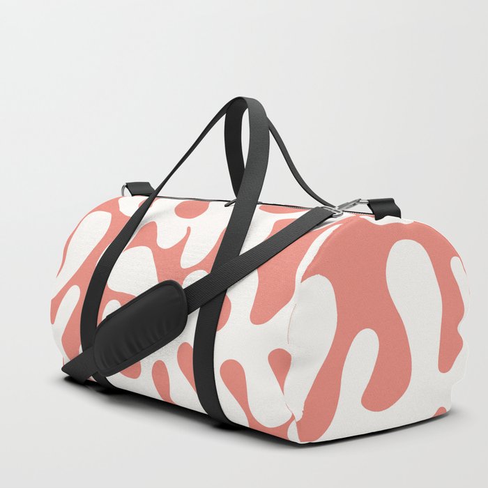 White Matisse cut outs seaweed pattern 13 Duffle Bag