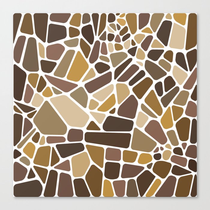 Brown Mosaic Tiles Pattern Canvas Print