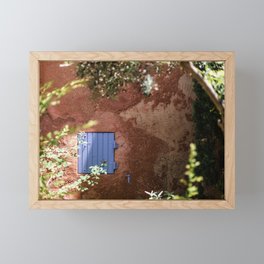Blue window - France - travel photography Framed Mini Art Print