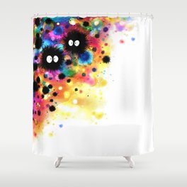 Konpeito-Fetti Watercolor Shower Curtain