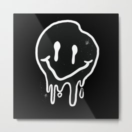 Funny black Smile Emojy Metal Print | Emoji, Vintage, Happy, Emoticon, Gift Idea, Statement, Smilie, Retro, Smile, Graphicdesign 