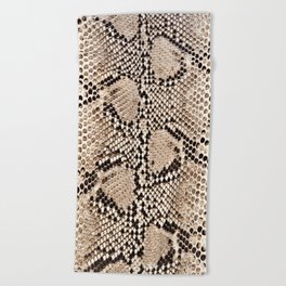 Snake skin art print Beach Towel