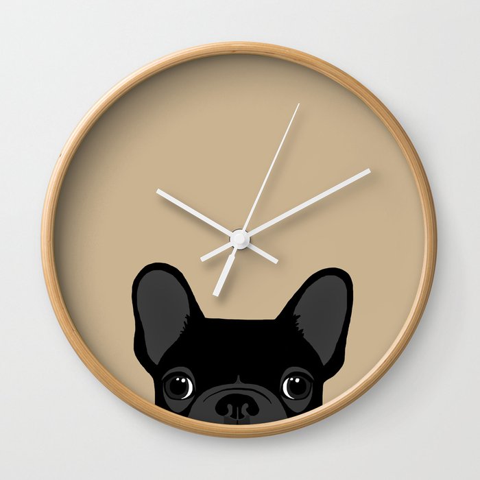 French Bulldog Black On Tan Wall Clock By Anne Was Here Society6 - Wall Clock In French