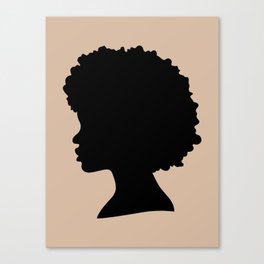 Silhouette Black Girl Afro Canvas Print