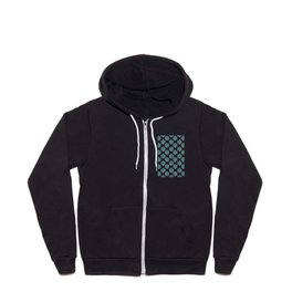 Ship Wheel (Teal & White Pattern) Zip Hoodie