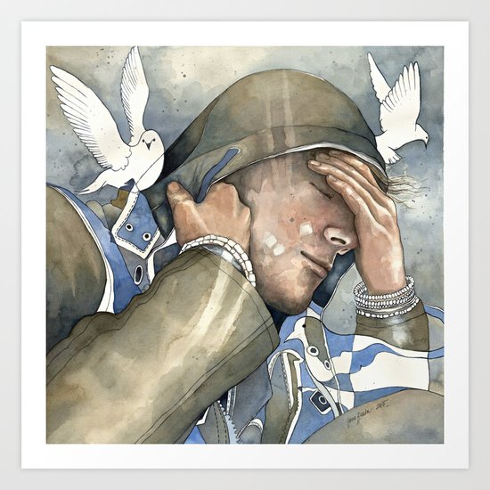 Dreams of freedom II, watercolor Art Print