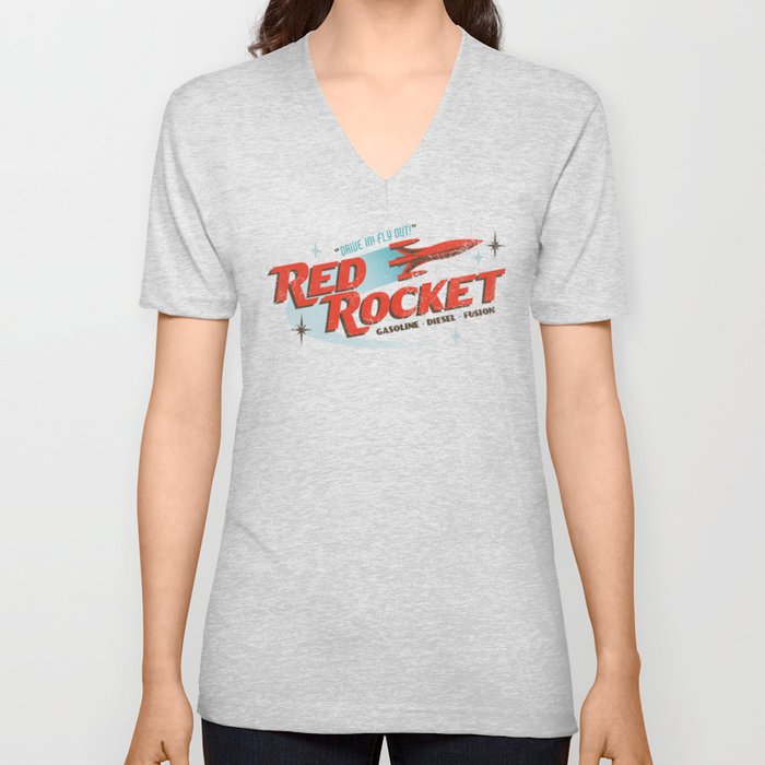 Red Rocket V Neck T Shirt