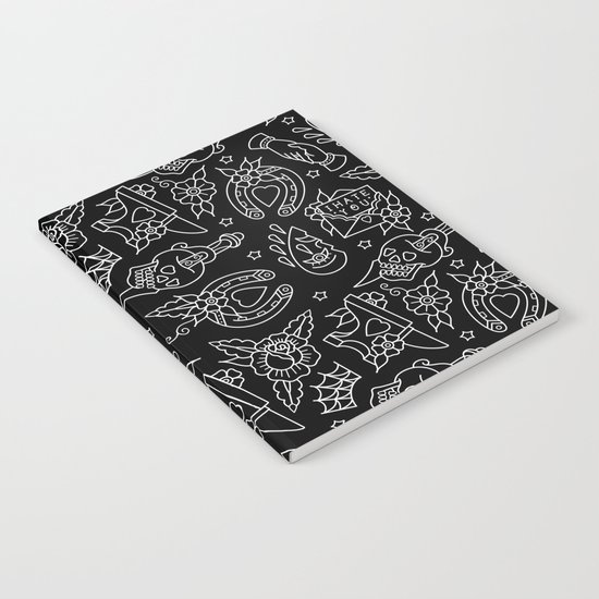 Classic Black Tattoo Pattern Notebook