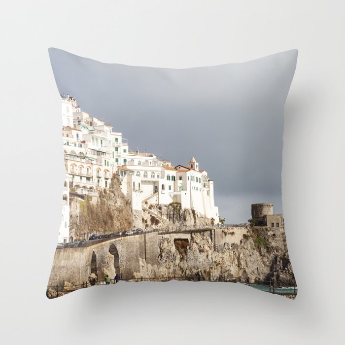 A Coming Storm at Amalfi, Italy  |  Travel Photography Throw Pillow
