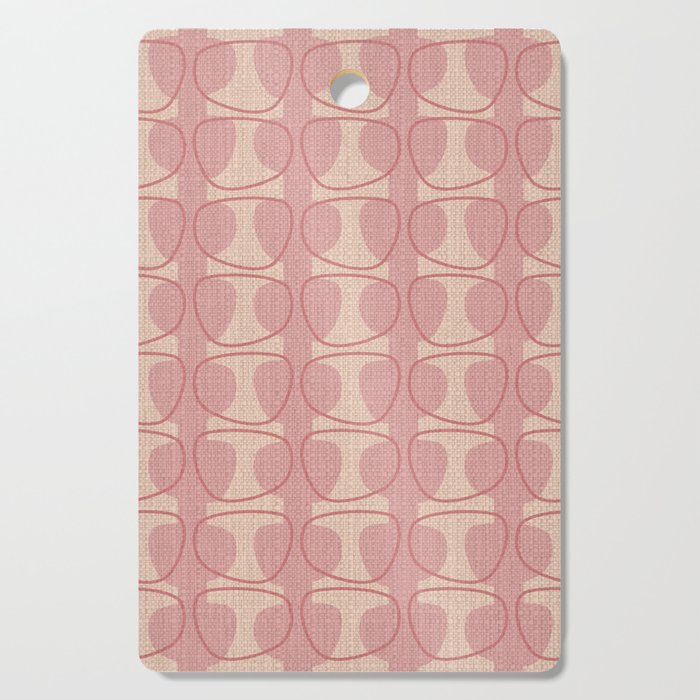 Mid Century Modern Abstract Ovals in Pink and Blush Pink Cutting Board