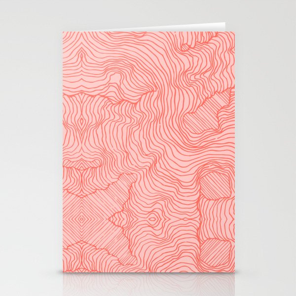 Living Coral Lines Stationery Cards