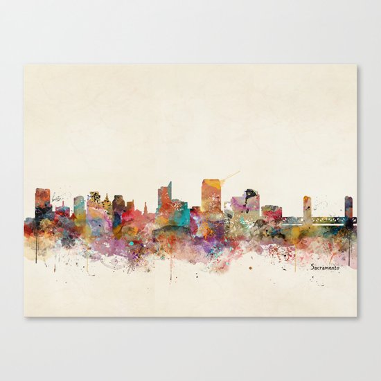sacramento california skyline Canvas Print