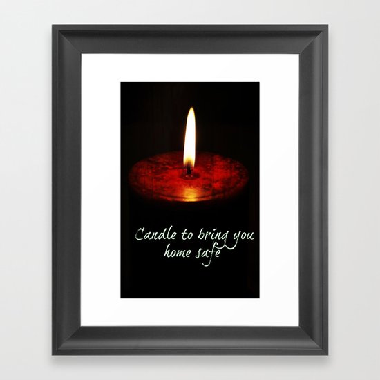 A candle to bring you home Framed Art Print