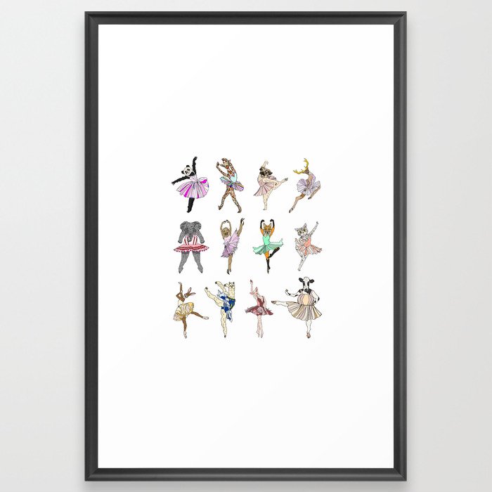 Animal Square Dance Hipster Ballerinas Framed Art Print