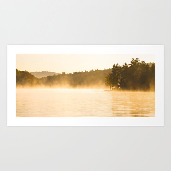 Golden Pond Mists Art Print